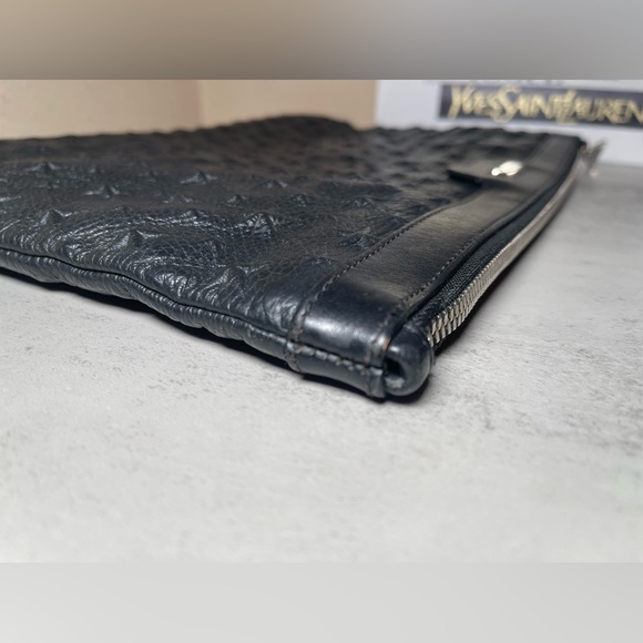 Jimmy Choo Oversized Derek Clutch Wrislet Black Leather Studded Star Bag - Picture 7 of 17